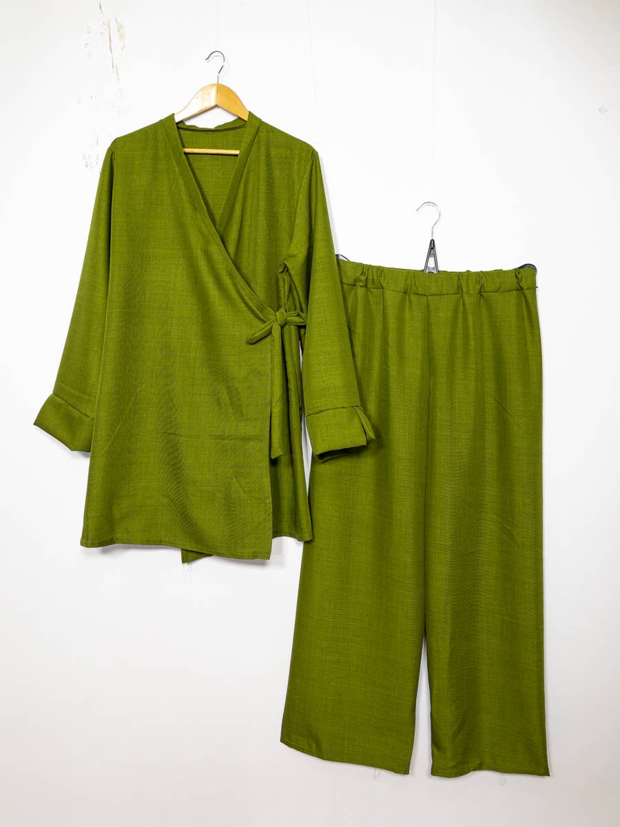 Crossed top abaya set ref:2386 xlm pan