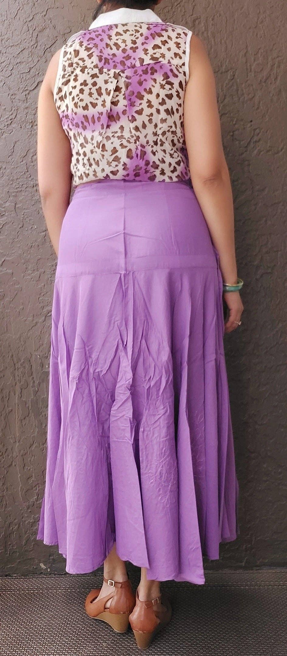 Wrap Around Skirt / Long/ Embroidery/ Solid