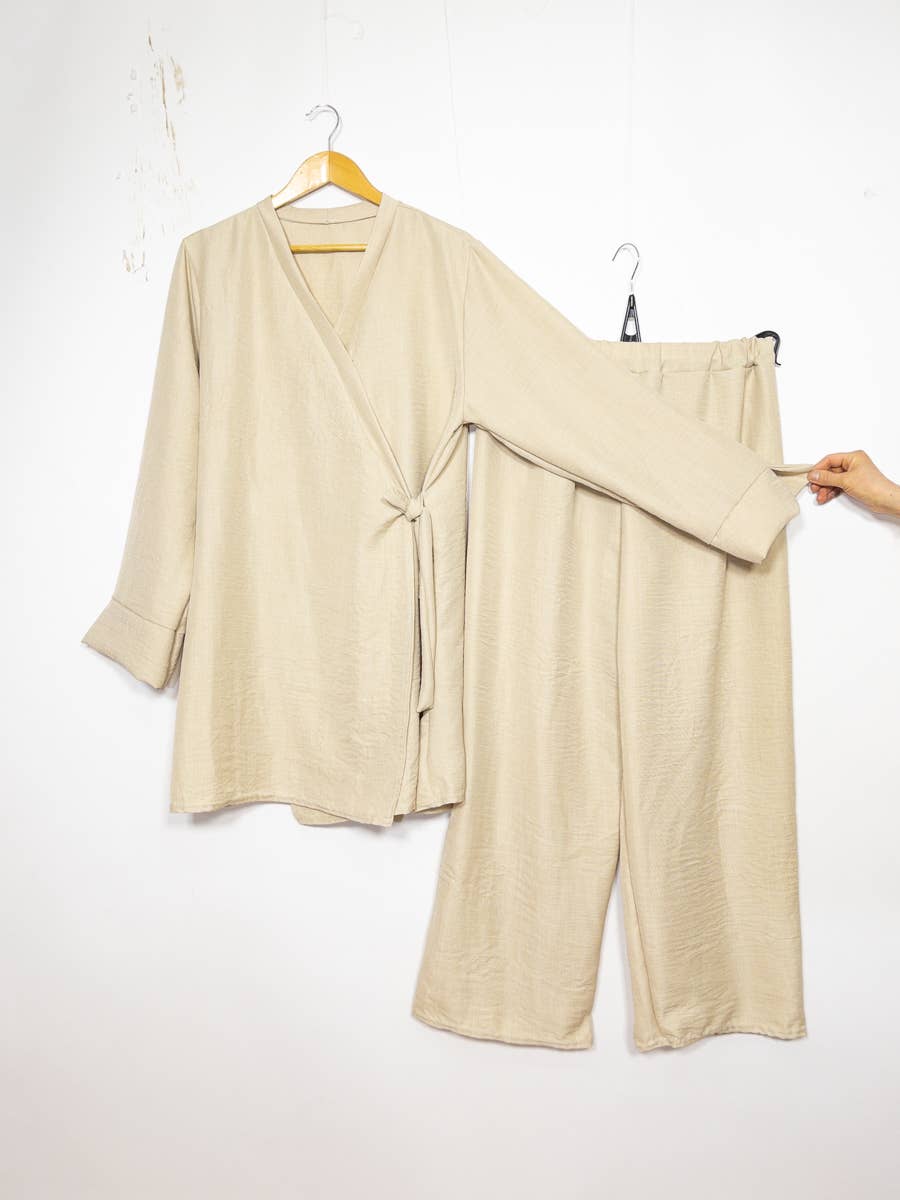 Crossed top abaya set ref:2386 xlm pan