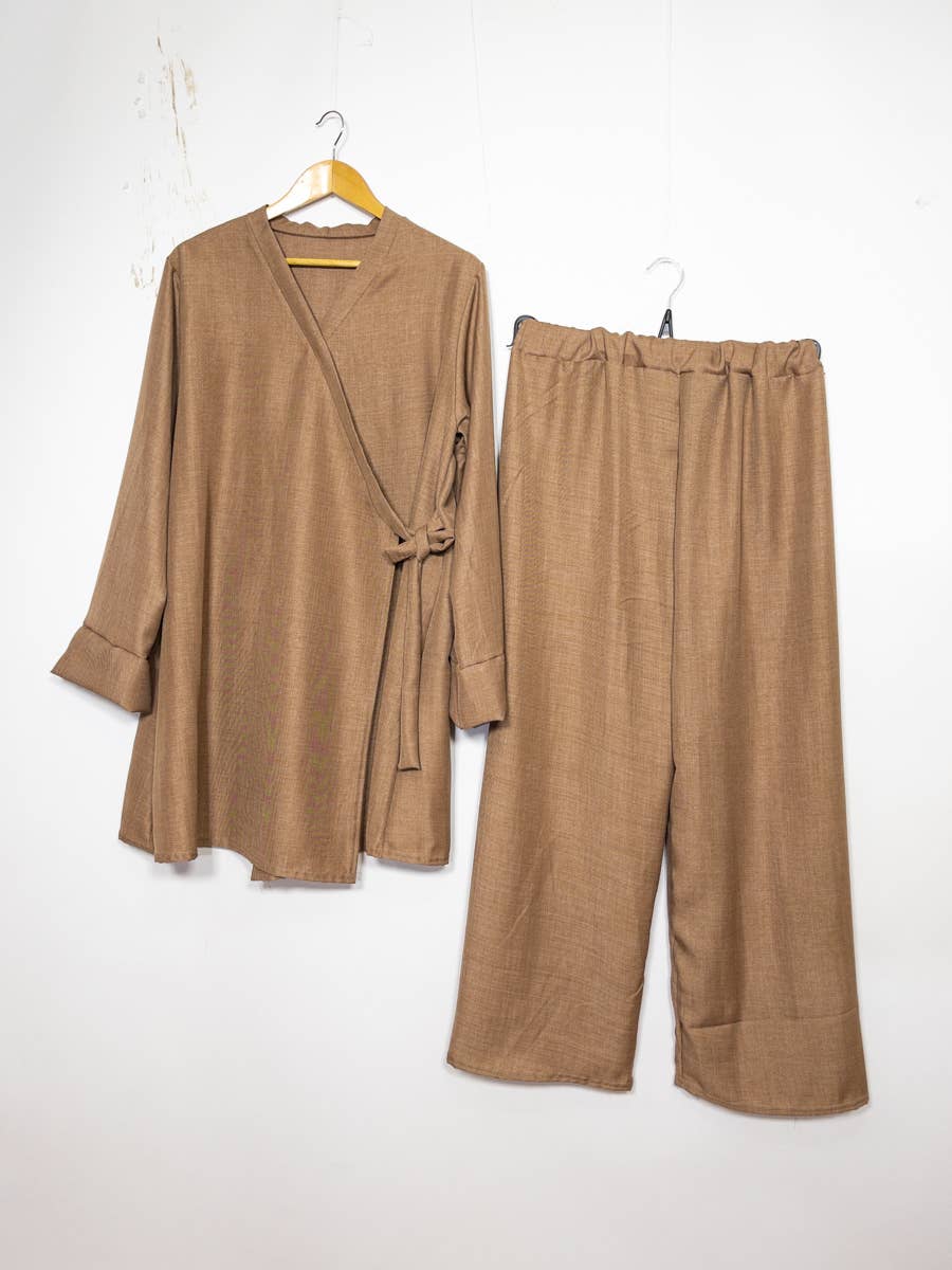 Crossed top abaya set ref:2386 xlm pan