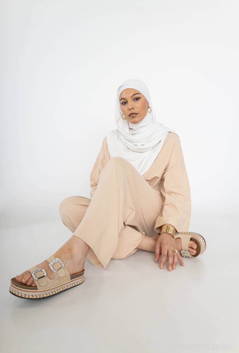 Crossed top abaya set ref:2386 xlm pan