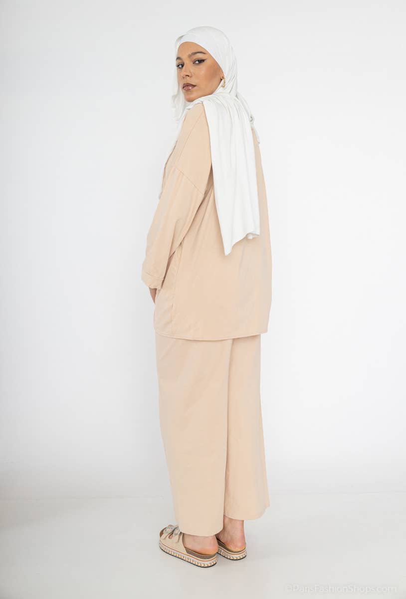 Crossed top abaya set ref:2386 xlm pan