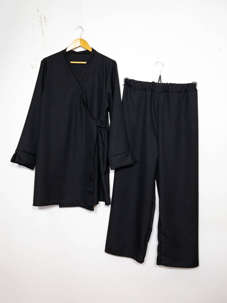 Crossed top abaya set ref:2386 xlm pan