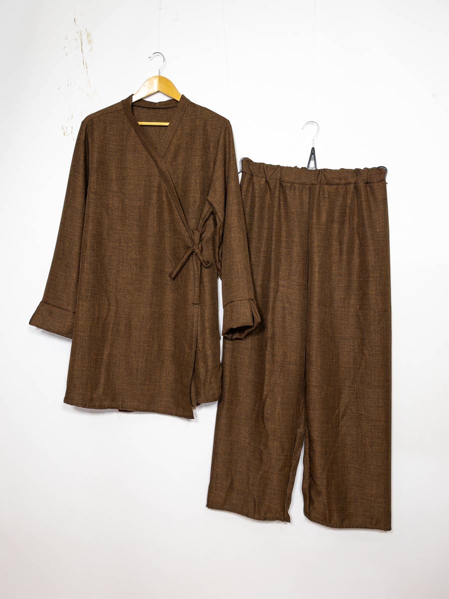 Crossed top abaya set ref:2386 xlm pan