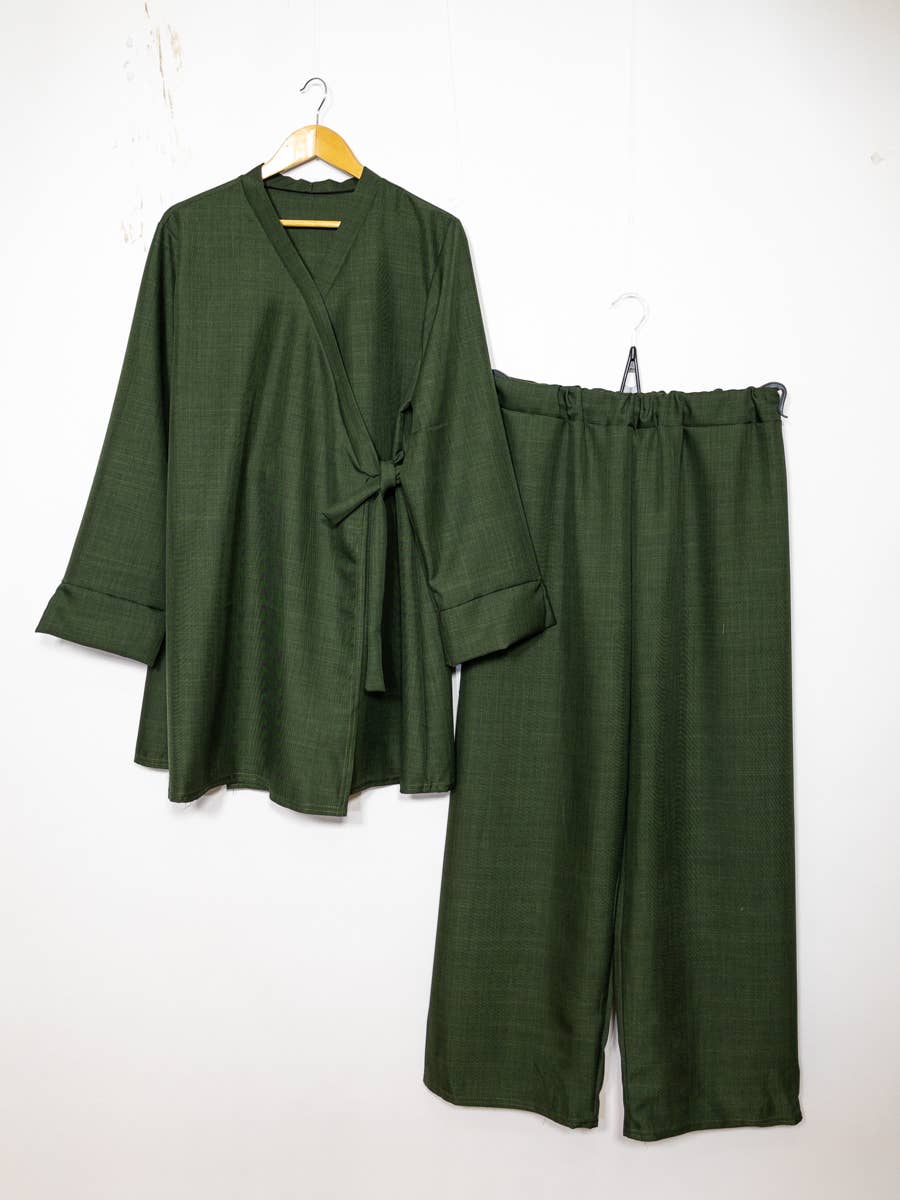 Crossed top abaya set ref:2386 xlm pan