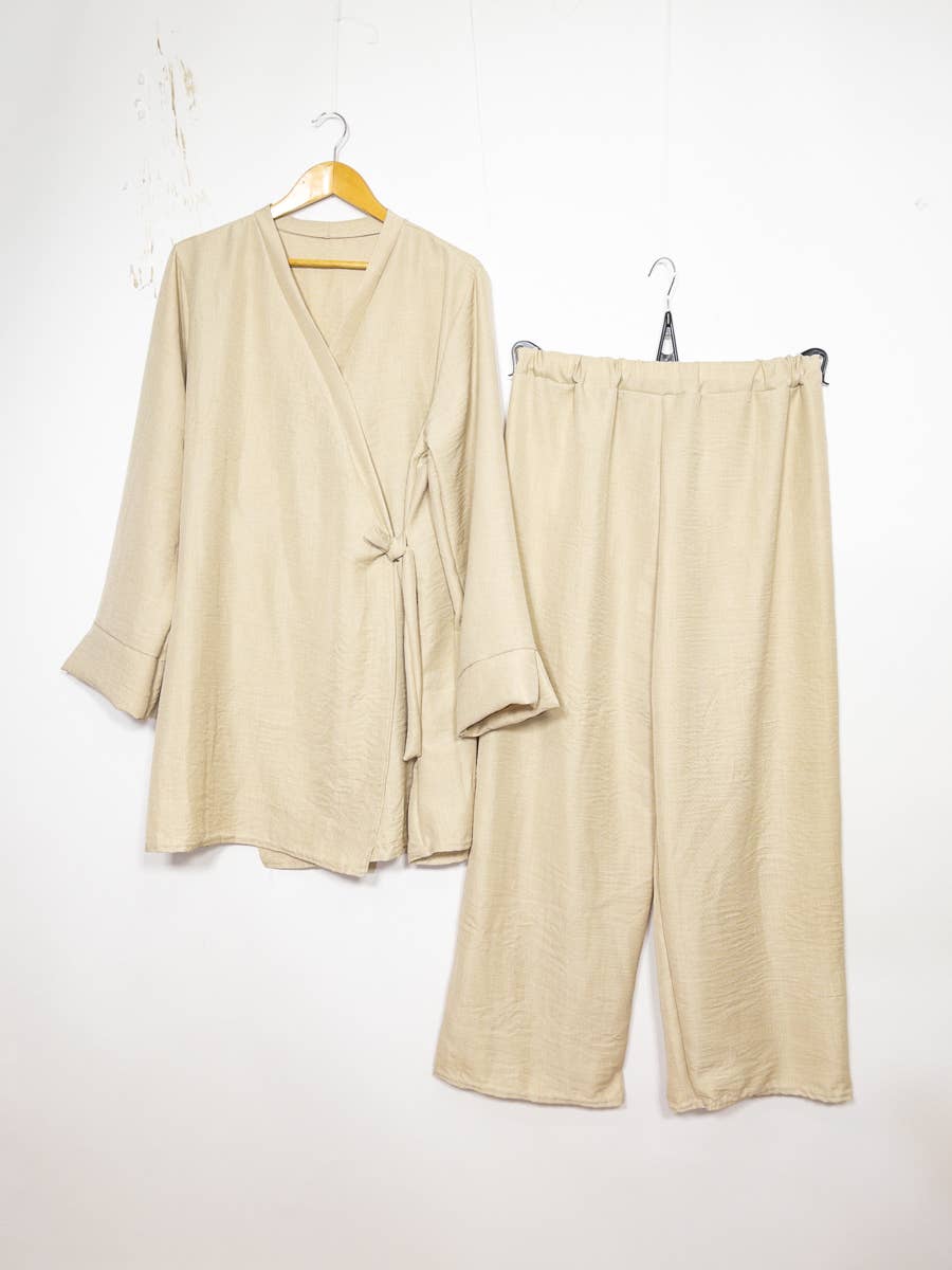 Crossed top abaya set ref:2386 xlm pan